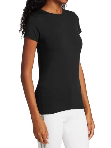 L'AGENCE Women's Ressi Crewneck Tee - Black | Thumbnail 4 L'AGENCE Women's Ressi Crewneck Tee - Black | Thumbnail 4