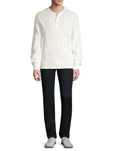 rag & bone Men's Basic Henley - White | Thumbnail 2 rag & bone Men's Basic Henley - White | Thumbnail 2