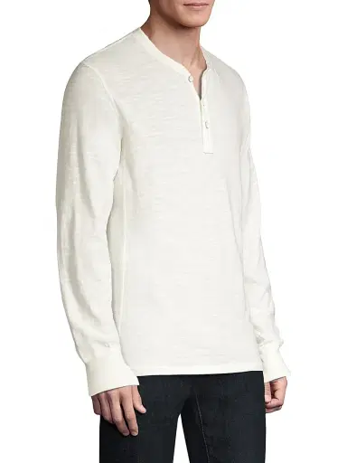 rag & bone Men's Basic Henley - White | Thumbnail 4 rag & bone Men's Basic Henley - White | Thumbnail 4