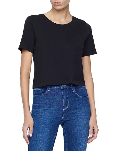 L'AGENCE Women's Donna Crewneck T-Shirt - Black | Thumbnail 3 L'AGENCE Women's Donna Crewneck T-Shirt - Black | Thumbnail 3