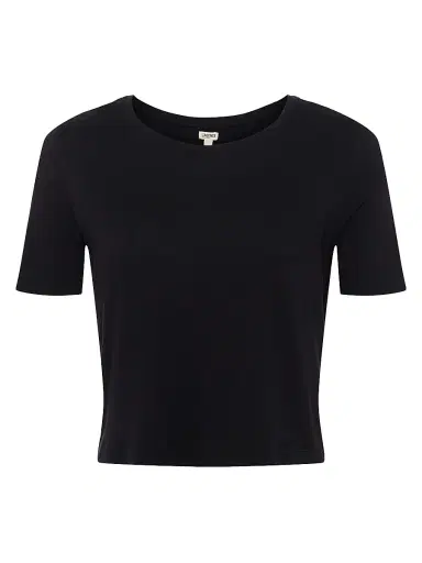 L'AGENCE Women's Donna Crewneck T-Shirt - Black | Thumbnail 1 L'AGENCE Women's Donna Crewneck T-Shirt - Black | Thumbnail 1