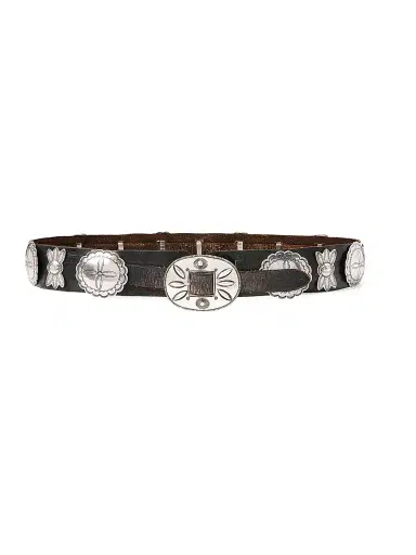 Ralph Lauren Collection Women's Western Concho Leather Belt - Black | Thumbnail 1 Ralph Lauren Collection Women's Western Concho Leather Belt - Black | Thumbnail 1