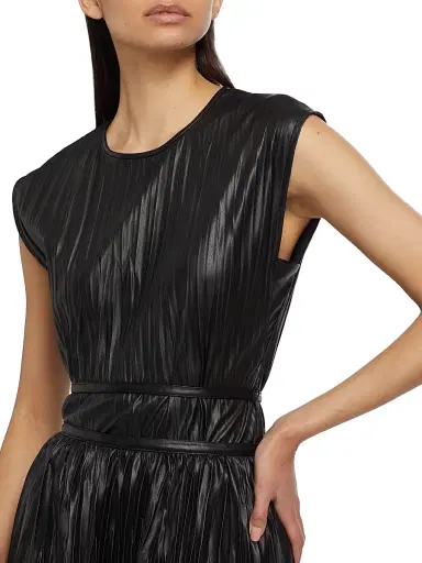 Proenza Schouler White Label Women's Lyra Pleated Faux Leather Top - Black | Thumbnail 6 Proenza Schouler White Label Women's Lyra Pleated Faux Leather Top - Black | Thumbnail 6