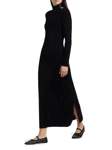 Proenza Schouler White Label Women's Jude Chenille Long-Sleeve Maxi Dress - Black | Thumbnail 2 Proenza Schouler White Label Women's Jude Chenille Long-Sleeve Maxi Dress - Black | Thumbnail 2