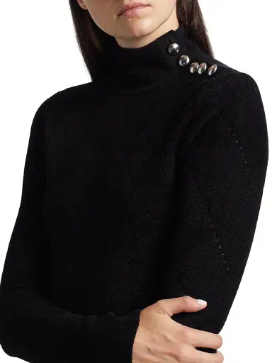 Proenza Schouler White Label Women's Jude Chenille Long-Sleeve Maxi Dress - Black | Thumbnail 6 Proenza Schouler White Label Women's Jude Chenille Long-Sleeve Maxi Dress - Black | Thumbnail 6