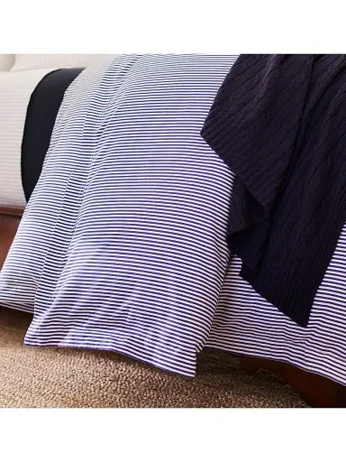 Ralph Lauren Organic Shirting Stripe Bedding 400 Thread Count Duvet Cover - Blue Stripe Twin | Thumbnail 4 Ralph Lauren Organic Shirting Stripe Bedding 400 Thread Count Duvet Cover - Blue Stripe Twin | Thumbnail 4