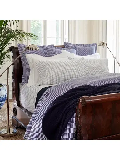 Ralph Lauren Organic Shirting Stripe Bedding 400 Thread Count Duvet Cover - Blue Stripe Twin | Thumbnail 1 Ralph Lauren Organic Shirting Stripe Bedding 400 Thread Count Duvet Cover - Blue Stripe Twin | Thumbnail 1