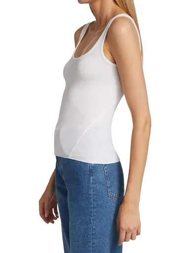rag & bone Women's The Essential Rib Scoop Neck Tank - White | Thumbnail 4 rag & bone Women's The Essential Rib Scoop Neck Tank - White | Thumbnail 4