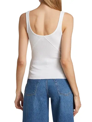rag & bone Women's The Essential Rib Scoop Neck Tank - White | Thumbnail 5 rag & bone Women's The Essential Rib Scoop Neck Tank - White | Thumbnail 5