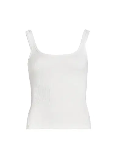 rag & bone Women's The Essential Rib Scoop Neck Tank - White | Thumbnail 1 rag & bone Women's The Essential Rib Scoop Neck Tank - White | Thumbnail 1