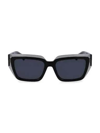 FERRAGAMO Women's Classic Logo 55MM Square Sunglasses - Blue Transparent Grey | Thumbnail 2 FERRAGAMO Women's Classic Logo 55MM Square Sunglasses - Blue Transparent Grey | Thumbnail 2