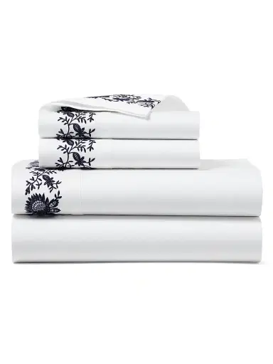 Ralph Lauren Eloise Embroidery Cotton Sheets & Pillowcases Collection | Thumbnail 1 Ralph Lauren Eloise Embroidery Cotton Sheets & Pillowcases Collection | Thumbnail 1