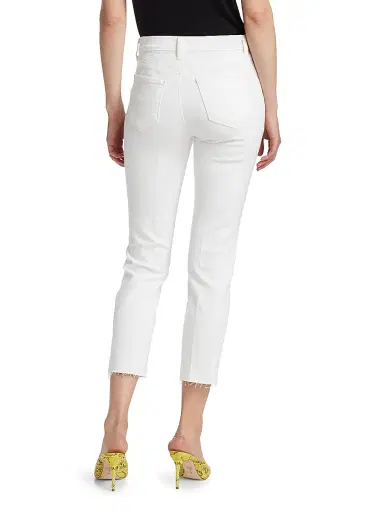 L'AGENCE Women's Sada High-Rise Crop Slim Straight Jeans - Blanc | Thumbnail 5 L'AGENCE Women's Sada High-Rise Crop Slim Straight Jeans - Blanc | Thumbnail 5
