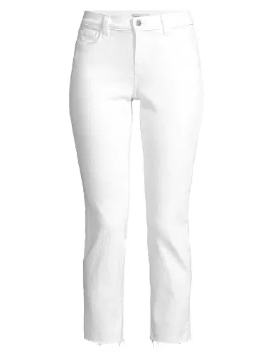 L'AGENCE Women's Sada High-Rise Crop Slim Straight Jeans - Blanc | Thumbnail 1 L'AGENCE Women's Sada High-Rise Crop Slim Straight Jeans - Blanc | Thumbnail 1