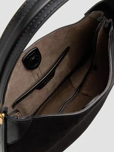 Polo Ralph Lauren Women's Polo ID Suede Shoulder Bag - Black | Thumbnail 4 Polo Ralph Lauren Women's Polo ID Suede Shoulder Bag - Black | Thumbnail 4