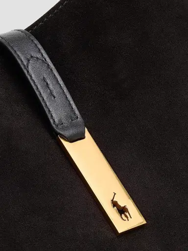 Polo Ralph Lauren Women's Polo ID Suede Shoulder Bag - Black | Thumbnail 6 Polo Ralph Lauren Women's Polo ID Suede Shoulder Bag - Black | Thumbnail 6