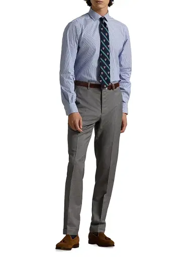 Polo Ralph Lauren Men's Wool Twill Slim-Fit Trousers - Medium Grey | Thumbnail 2 Polo Ralph Lauren Men's Wool Twill Slim-Fit Trousers - Medium Grey | Thumbnail 2