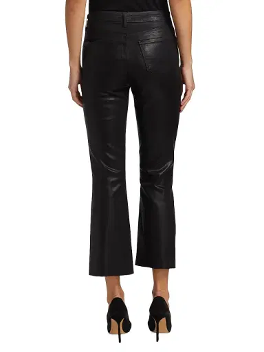 L'AGENCE Women's Kendra Coated High-Rise Crop Flare Pants - Noir Coated | Thumbnail 5 L'AGENCE Women's Kendra Coated High-Rise Crop Flare Pants - Noir Coated | Thumbnail 5