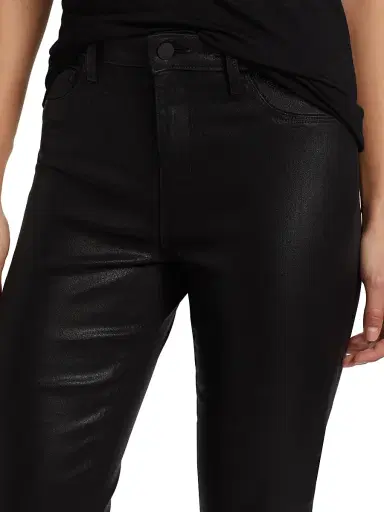 L'AGENCE Women's Kendra Coated High-Rise Crop Flare Pants - Noir Coated | Thumbnail 6 L'AGENCE Women's Kendra Coated High-Rise Crop Flare Pants - Noir Coated | Thumbnail 6