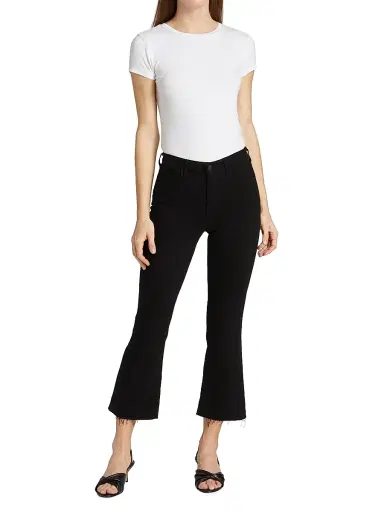 L'AGENCE Women's Kendra High-Rise Cropped Jeans - Black | Thumbnail 2 L'AGENCE Women's Kendra High-Rise Cropped Jeans - Black | Thumbnail 2