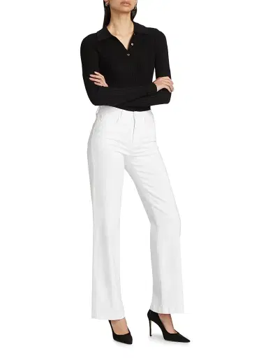 L'AGENCE Women's Scottie High-Rise Wide-Leg Jeans - Blanc | Thumbnail 2 L'AGENCE Women's Scottie High-Rise Wide-Leg Jeans - Blanc | Thumbnail 2