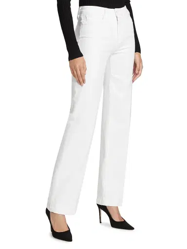 L'AGENCE Women's Scottie High-Rise Wide-Leg Jeans - Blanc | Thumbnail 4 L'AGENCE Women's Scottie High-Rise Wide-Leg Jeans - Blanc | Thumbnail 4