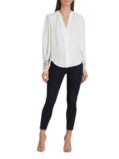L'AGENCE Women's Ava Lace Cuff Blouse - | Thumbnail 2 L'AGENCE Women's Ava Lace Cuff Blouse - | Thumbnail 2
