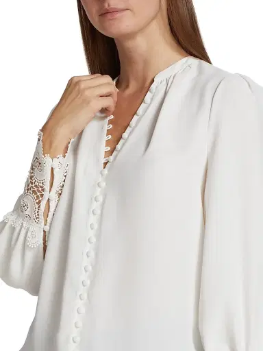 L'AGENCE Women's Ava Lace Cuff Blouse - | Thumbnail 6 L'AGENCE Women's Ava Lace Cuff Blouse - | Thumbnail 6