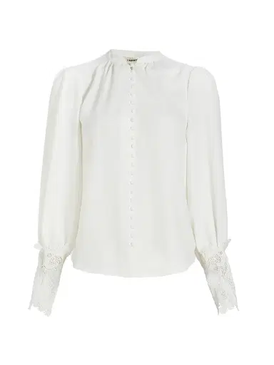 L'AGENCE Women's Ava Lace Cuff Blouse - | Thumbnail 1 L'AGENCE Women's Ava Lace Cuff Blouse - | Thumbnail 1