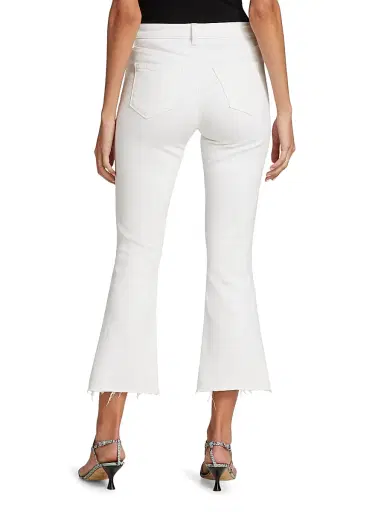 L'AGENCE Women's Kendra Cropped Flare Jeans - Blanc | Thumbnail 5 L'AGENCE Women's Kendra Cropped Flare Jeans - Blanc | Thumbnail 5