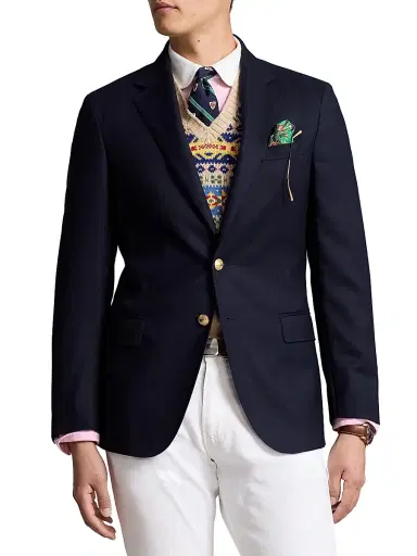 Polo Ralph Lauren Men's The Iconic Doeskin Two-Button Blazer - Navy | Thumbnail 3 Polo Ralph Lauren Men's The Iconic Doeskin Two-Button Blazer - Navy | Thumbnail 3