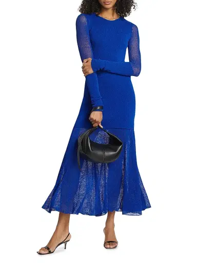 Proenza Schouler Women's Anita Long-Sleeve Knit Maxi Dress - Bright Blue | Thumbnail 2 Proenza Schouler Women's Anita Long-Sleeve Knit Maxi Dress - Bright Blue | Thumbnail 2