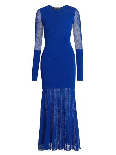Proenza Schouler Women's Anita Long-Sleeve Knit Maxi Dress - Bright Blue | Thumbnail 1 Proenza Schouler Women's Anita Long-Sleeve Knit Maxi Dress - Bright Blue | Thumbnail 1