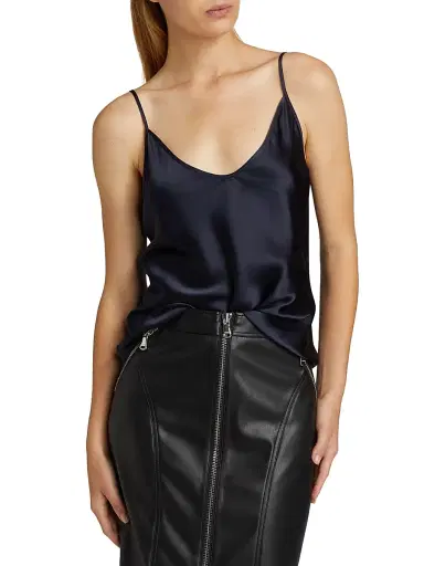 L'AGENCE Women's Lexi Silk Camisole - Midnight | Thumbnail 3 L'AGENCE Women's Lexi Silk Camisole - Midnight | Thumbnail 3