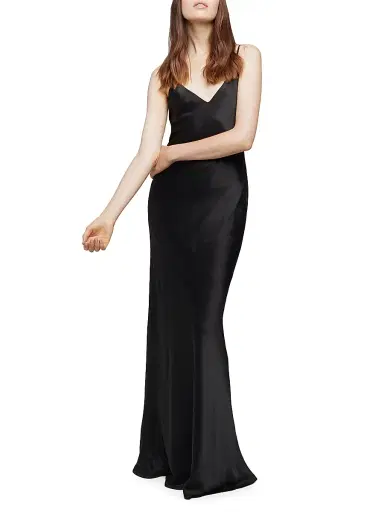 L'AGENCE Women's Serita Silk Slip Maxi Dress - Black | Thumbnail 2 L'AGENCE Women's Serita Silk Slip Maxi Dress - Black | Thumbnail 2