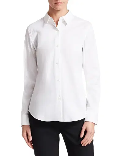 Theory Women's Tenia Luxe Cotton Shirt - White | Thumbnail 3 Theory Women's Tenia Luxe Cotton Shirt - White | Thumbnail 3