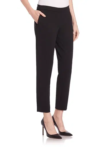 Theory Women's Thaniel Twill Slim-Fit Crop Pants - Black | Thumbnail 4 Theory Women's Thaniel Twill Slim-Fit Crop Pants - Black | Thumbnail 4