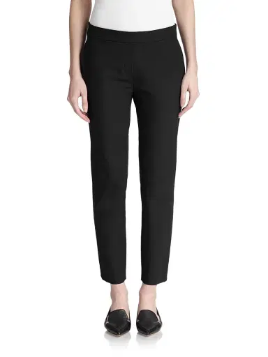 Theory Women's Thaniel Twill Slim-Fit Crop Pants - Black | Thumbnail 1 Theory Women's Thaniel Twill Slim-Fit Crop Pants - Black | Thumbnail 1