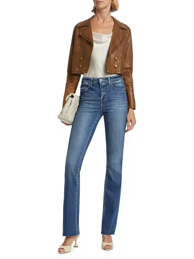 L'AGENCE Women's Ruth High-Rise Straight Jeans - Cambridge | Thumbnail 2 L'AGENCE Women's Ruth High-Rise Straight Jeans - Cambridge | Thumbnail 2