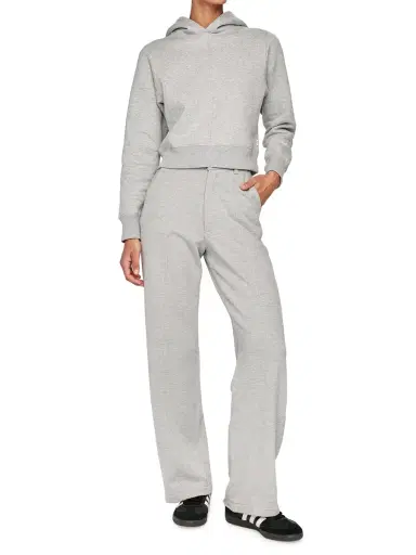 DL1961 Premium Denim Women's Shrunken Hoodie - Grey | Thumbnail 1 DL1961 Premium Denim Women's Shrunken Hoodie - Grey | Thumbnail 1