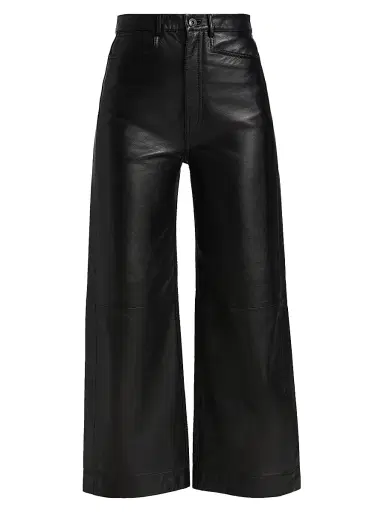 Proenza Schouler White Label Women's Lightweight Leather Culottes - Black | Thumbnail 1 Proenza Schouler White Label Women's Lightweight Leather Culottes - Black | Thumbnail 1