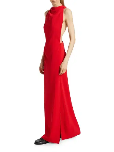 Proenza Schouler Women's Crepe Twist-Back Gown - Red - Size 12 | Thumbnail 3 Proenza Schouler Women's Crepe Twist-Back Gown - Red - Size 12 | Thumbnail 3
