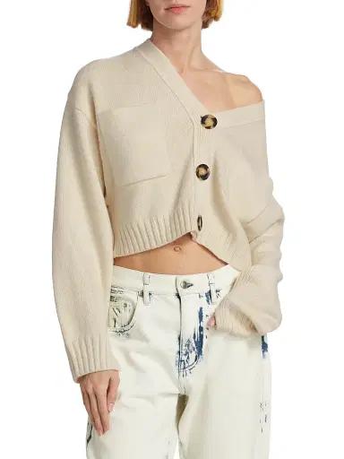 Proenza Schouler Women's Sofia Cashmere Cardigan - Ivory - Size XL | Thumbnail 3 Proenza Schouler Women's Sofia Cashmere Cardigan - Ivory - Size XL | Thumbnail 3