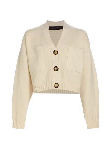 Proenza Schouler Women's Sofia Cashmere Cardigan - Ivory - Size XL | Thumbnail 1 Proenza Schouler Women's Sofia Cashmere Cardigan - Ivory - Size XL | Thumbnail 1