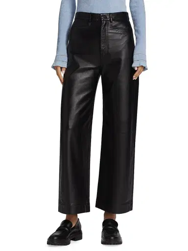 Proenza Schouler White Label Women's Nappa Leather Wide-Leg Culottes - Black | Thumbnail 3 Proenza Schouler White Label Women's Nappa Leather Wide-Leg Culottes - Black | Thumbnail 3