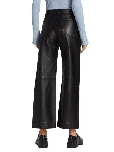 Proenza Schouler White Label Women's Nappa Leather Wide-Leg Culottes - Black | Thumbnail 5 Proenza Schouler White Label Women's Nappa Leather Wide-Leg Culottes - Black | Thumbnail 5