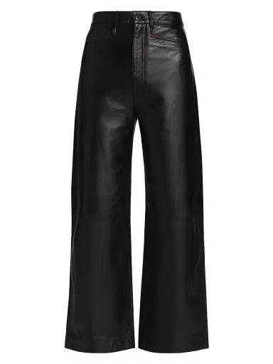 Proenza Schouler White Label Women's Nappa Leather Wide-Leg Culottes - Black | Thumbnail 1 Proenza Schouler White Label Women's Nappa Leather Wide-Leg Culottes - Black | Thumbnail 1