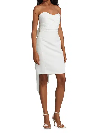 Amsale Women's Strapless Silk Faille Bow Dress - Silk White - Size 16 | Thumbnail 3 Amsale Women's Strapless Silk Faille Bow Dress - Silk White - Size 16 | Thumbnail 3