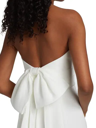 Amsale Women's Strapless Silk Faille Bow Dress - Silk White - Size 16 | Thumbnail 6 Amsale Women's Strapless Silk Faille Bow Dress - Silk White - Size 16 | Thumbnail 6