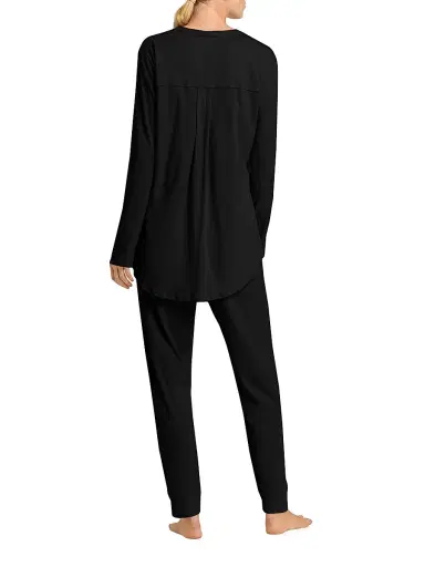 Hanro Women's Pure Essence Cotton Pajamas - Black - Size Medium | Thumbnail 4 Hanro Women's Pure Essence Cotton Pajamas - Black - Size Medium | Thumbnail 4
